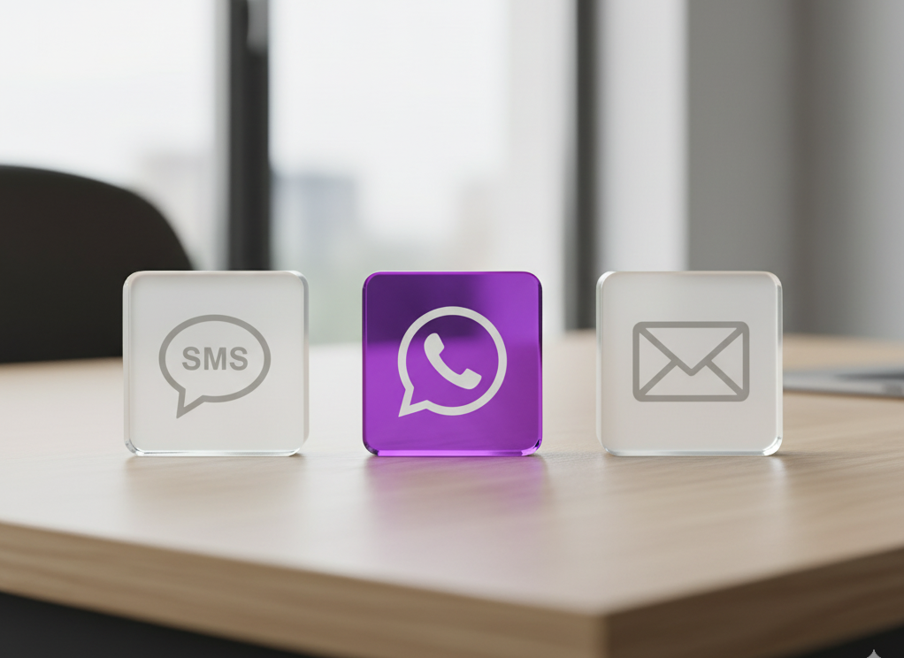 Iconos de WhatsApp y email para la automatización de comunicaciones en clínicas dentales